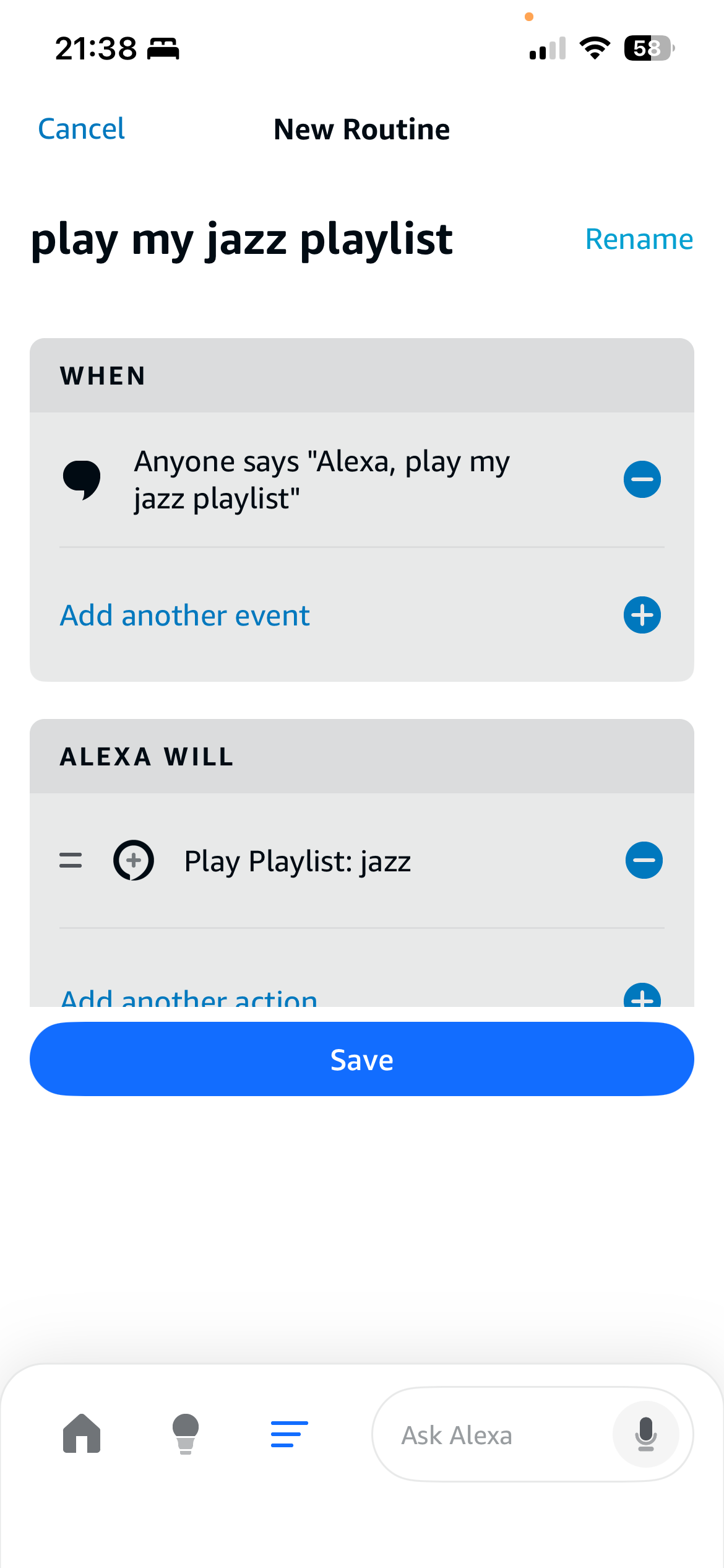Alexa Routine - Next
