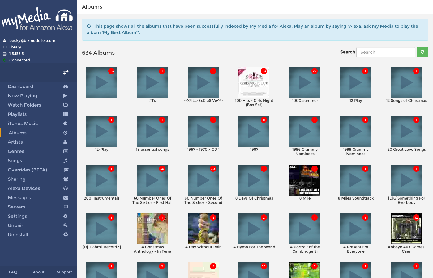 Albums view